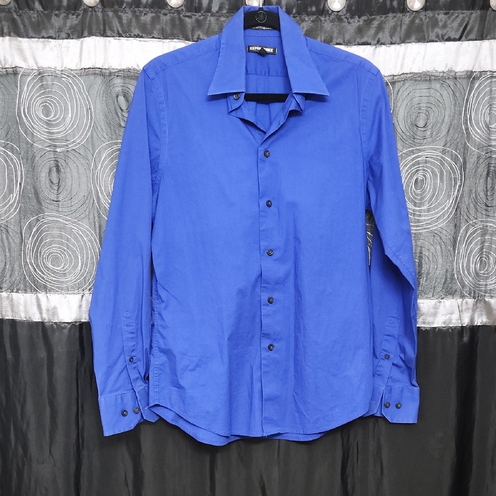 Express Men's Royal Blue Dress Shirt